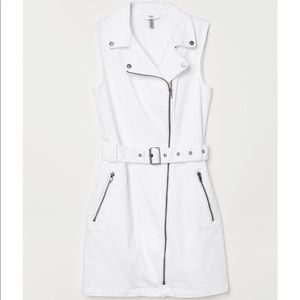 Moto style denim dress